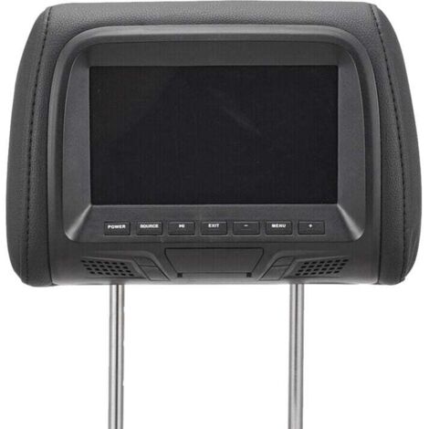 Grid Cool – Écran de moniteur d'appui-tête 7 pouces – Compatible avec tous les modèles – Entrées AV/USB/SD – Bluetooth et émetteur FM – Résolution 1024 x 600