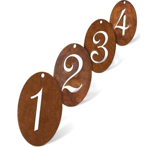 Couronne de l'Avent décorative de Noël en forme de chiffres rouillés, ronde, 4 pièces (1/4)