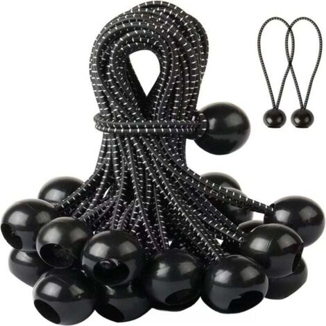 Tendeur Bache,Tendeur Elastique,40 Pièces Tendeurs en Caoutchouc avec Boule,Corde Elastique pour Bache,Tentes,Bâches,Camping (1/4)