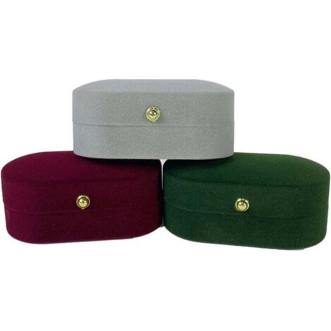 3 pièces Portable Double anneaux boîte affichage bijoux cadeau titulaire mariage bague boîte étui (1/4)