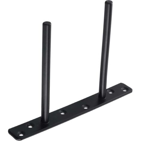 Lot de 2 Support pour Étagère Flottante Invisible Support en Métal pour Tablette Flottante en Bois Dissimulé à Fixation Murale, Finition Noire Mate (1/4)