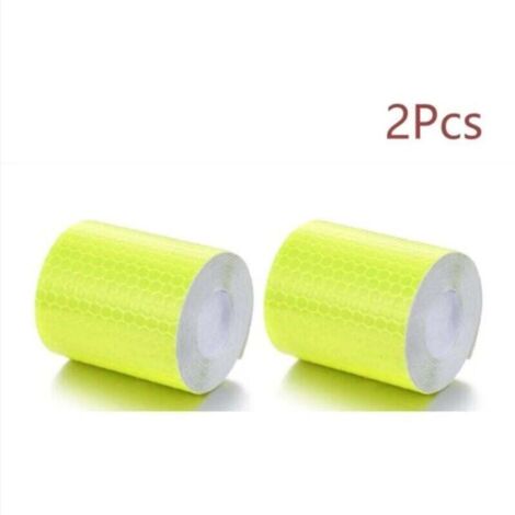 2Pcs Jaune Fluorescent 5cm 1M pour coller et couper - ruban réfléchissant résistant aux intempéries - ruban adhésif d'avertissement, réfléchissant et auto (1/4)