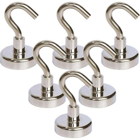 6 pièces Crochets magnétiques, aimants de robustes avec crochet pour le réfrigérateur, crochet de croisière plus fort pour suspendre, cintre magnétique pour cabines, grill (1/3)