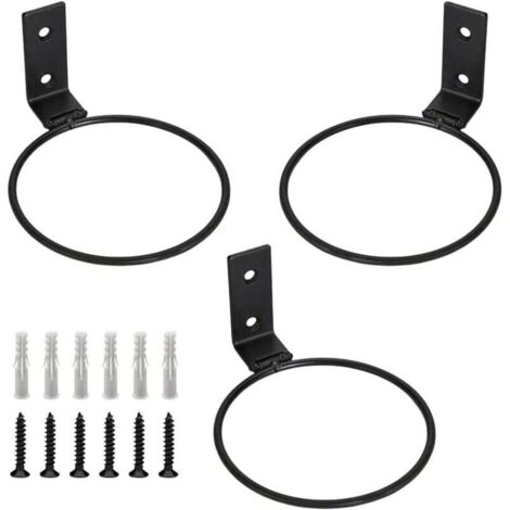 3 Pièces Supports Muraux pour Pot de Fleurs Anneau de Support de Pot de Fleur Plante Exterieur Porte Pots Anneau Titulaire Pliable Support Jardinière Metal​ avec Vis pour Intérieure Extérieur