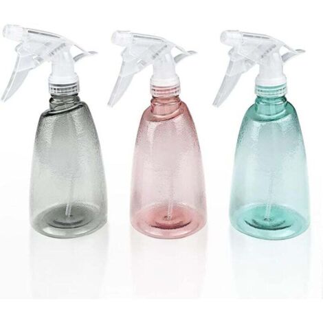 3 Pièces Vaporisateur Vide 500 ml, Rechargeable Gâchette en Plastique Flacon Pulvérisateur, 2 Pulvérisation Modes Transparent Spray Bouteilles, pour Nettoyage, Plante, Cheveux, Jardin (1/4)