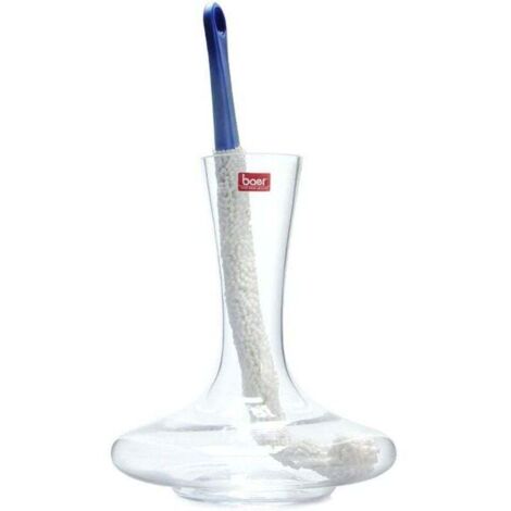 Brosses de Nettoyage à Long Manche Brosse en Mousse Souple Flexible pour Carafe à Décanter - Bleu Foncé