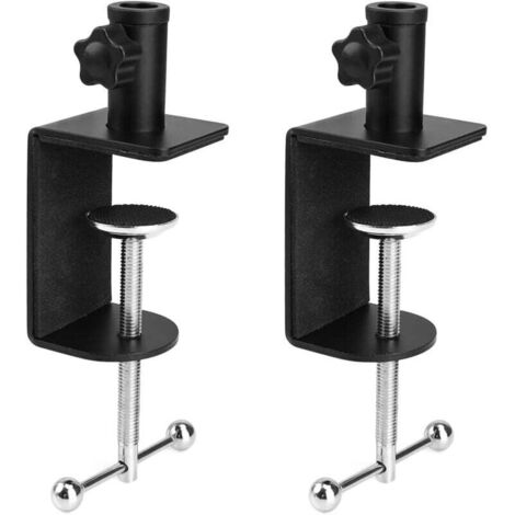 Pince Micro, 2 Pièces Pinces en C, Socle en Fer Mini Serre Joint, pour Convient aux bureaux, Micro avec Bras, Table de Travail (1/4)