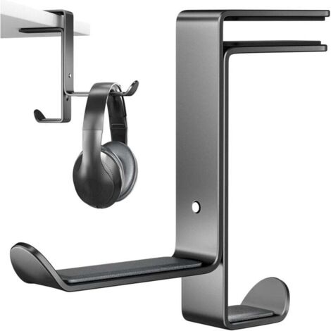 Support Casque Gamer Bureau, Porte Casque Multifonction avec Organiseur de Câbles, Support de Casque Gaming Réglable pour Tous Les Casques de Jeu Bluetooth, Casques pour Enfants, Noir (1/4)