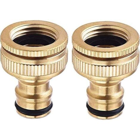 Connecteur de robinet de tuyau d'arrosage en cuivre pur, connecteur de tuyau de robinet de jardin, accessoires de connecteur de tuyau d'arrosage, connecteur de tuyau d'eau de 3/4 pouces, (1/4)