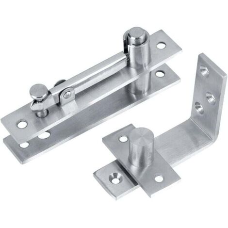 Charnières de pivot de porte, très résistantes, système de charnières de pivot pour portes en bois, rotation à 360 degrés, charnières de pivot dissimulées en acier inoxydable. (1/4)