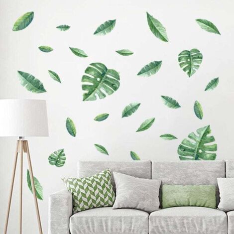 Stickers Muraux Plante Tropical Autocollant Décoratifs Feuilles Verts Décoration Murale Salon Bureau Chambre (1/4)