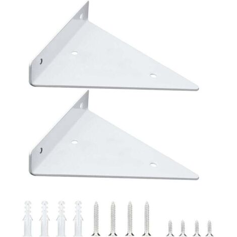 Support D'étagère,2 pièces Support Flottant Mural Robuste en Fer Invisible Triangle pour étagères Dans le Jardin d'étude de la Cuisine (130×140Blanc) (1/3)