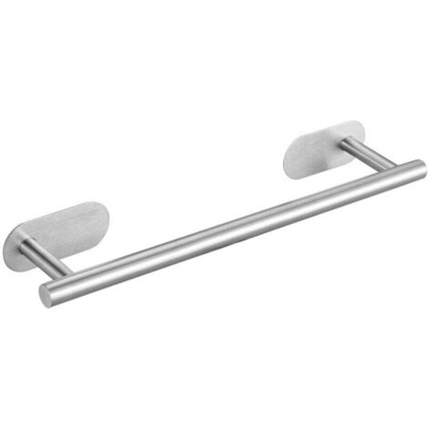 Porte-Serviettes 40cm Salle de Bain Barre, Argenté Porte Serviette Murale Auto-adhésif en 304 Acier Inoxydable sans Perçage Imperméable pour Salle de Bain et Cuisine (1/4)