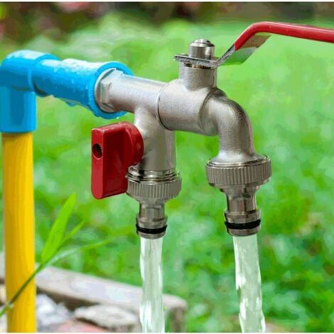 Double Robinet De Jardin 3/4" Laiton – Anti-Rouille & Anti-Gel – 2 Sorties Indépendantes