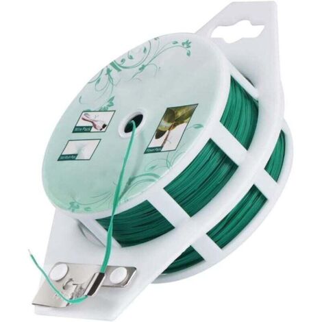 1pc Jardin Fil, Jardin Ficelles, liens végétaux ligatures pour plantes de jardin Accessoires de fil Twist Coated plastique souple vert pour organisation Bureau Jardinage Accueil 50M (1/4)