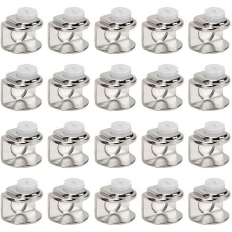 20 Pièces de pinces à verre,support etagere verre,Fixations Réglable Support peuvent installer de verre de 5 à 8 mm d'épaisseur (1/4)