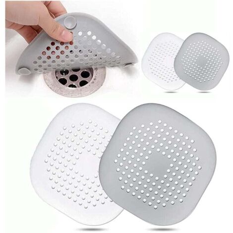 4Pcs Protection de Drain de Silicone, Filtre Evier de Cuisine avec Ventouse, Filtre de Couverture de Drain de Baignoire, Filtre D'éVier de Cuisine Et Salle de Bain. (1/4)