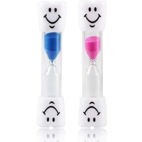 Sabliers Minuterie 2 Pièces, Sablier Smiley Horloge de Sable Hourglass 3 Minutes Sabliers Souriants Sablier Minuterie pour Brosser Les Dents, Sablier Ensemble pour Jeux Cuisine Exercice (1/4)