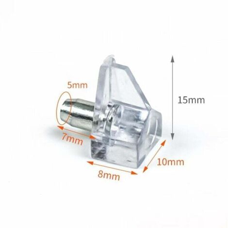 40 Pièces Goujons de Support d'étagère, Diamètre du Trou de 5mm de pour étagère en Verre ou en Bois d'Armoire de Rangement (Transparent) (1/4)