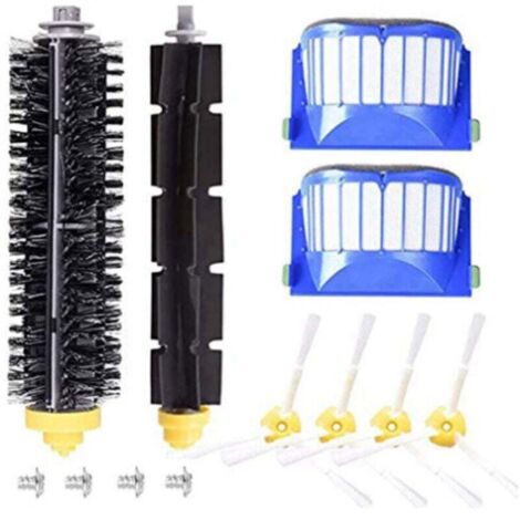 Accessoire pour iRobot Roomba 600 610 620 630 645 650 655 660 680 500 Series Modèle 595 Kit de remplacement Réapprovisionnement iRobot Parts Set Filtre Brosse Latérale (1/4)