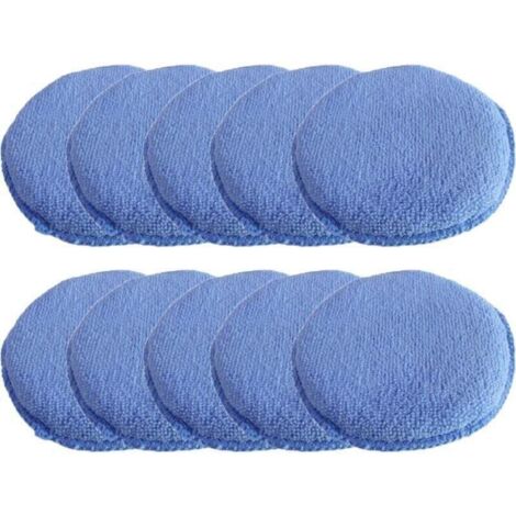 éponge de polissage, 10 Pièces éponge Applicateur de Cire en Microfibre de 5 pouces, tampon d'application de cire pour cires, produits de polissage, nettoyant peinture, (1/4)