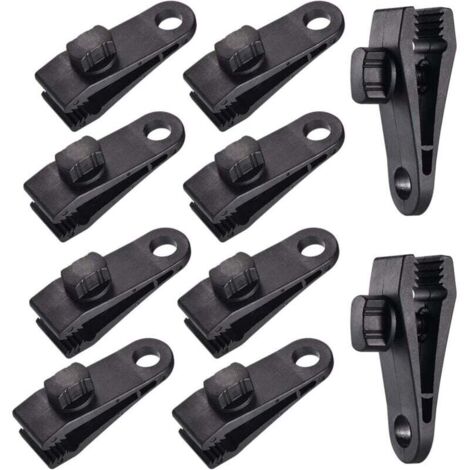 10 Sets Clip de Bâche Tente Pince Bâche Auvents Clip, Pince à Bâche, Pince pour Tente, pour Tente Voiture, Bâche, Auvents, Camping (1/4)