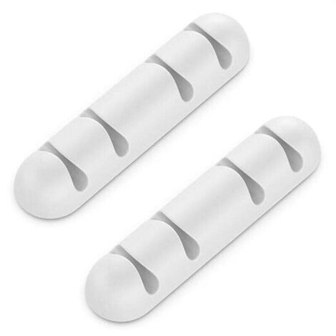 2x Supports de Câbles Clips de Câbles Chacun pour 4 Câbles Gestion des Câbles Organisateur pour la Maison Bureau Bande Adhésive Robuste Blanc (1/3)