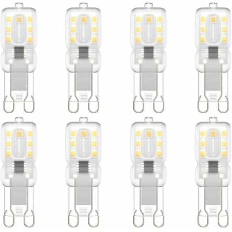 Ampoule LED G9, G9 LED 220V Blanc Naturel 3000K 3W Equivalent à Halogène 30W Halogène Lumière 8-Pack (1/4)