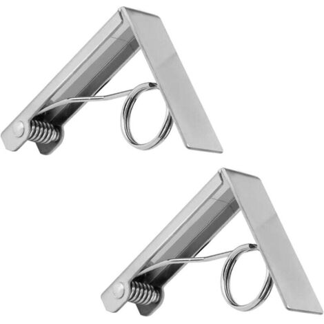 2 Pcs Pince pour Nappe, Clip Nappe de Table en Acier Inoxydable Fixe-Nappe à Ressort pour Restaurant Fêtes Pique-Nique, Nappe Clips Anti-Glissant, Fixe-Nappe à Ressort (1/4)