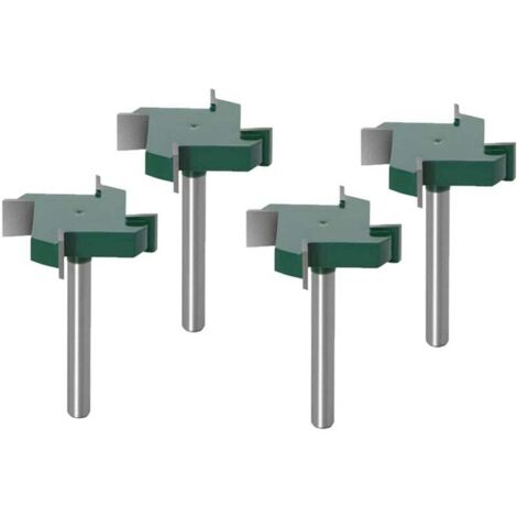 4 Pièces 6mm Tige Spoilboard Fraises de Surface de Fraisage Jeu d'embouts 4 Plaques D'aile Fraises Aplatissantes Fraises en Carbure de Tungstène Pour le Travail du Bois (1/4)
