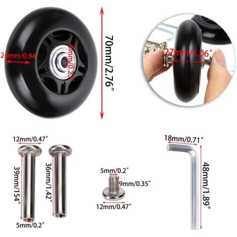 Roues de rechange pour valises, roues de rechange 50 x 18 mm pour