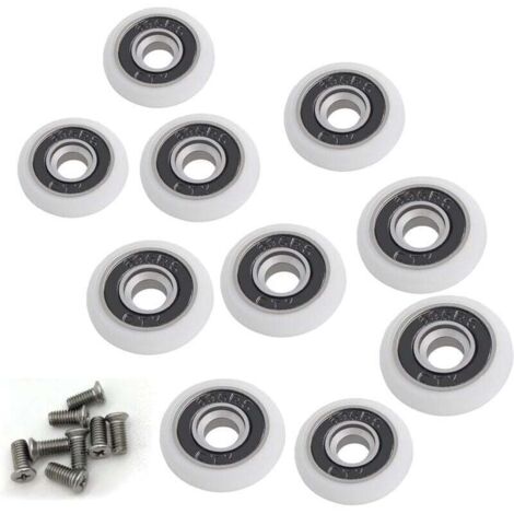 Ensemble de 8 roues de rechange pour porte de douche de 19 mm de diamètre (1/5)