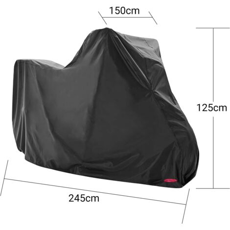 Protection Moto Extérieur Housse Moto Imperméable Oxford - 245x105x125cm - Antivol - Toutes Saisons Housse Protection Moto Oxford 245cm Trous Antivol
