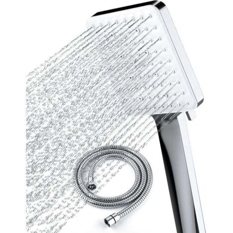 Pommeau de douche haute pression avec tuyau de 1,5 m - 6 modes de pulvérisation - Chrome (1/4)