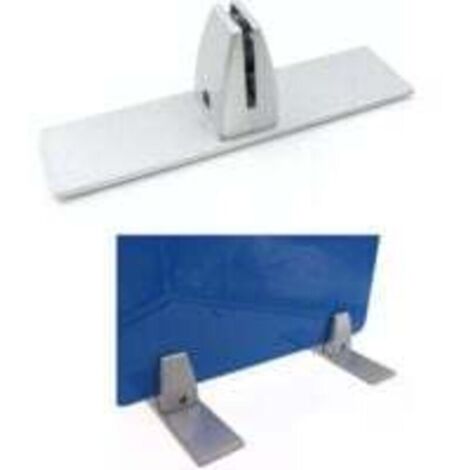Pinces Verre Réglable en Alliage d'Aluminium Pince de Table en Plexiglas Support de Cloison Clip de Séparation d'Écran pour 4-20mm de Cloison de Confidentialité Bureau Laboratoire, 2 PCS, Argent (1/5)