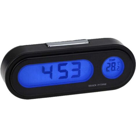 Horloge de Voiture, Horloge numérique de Voiture avec thermomètre Horloge de Tableau de Bord de véhicule Mini (Car Digital Clock Thermometer) (1/4)