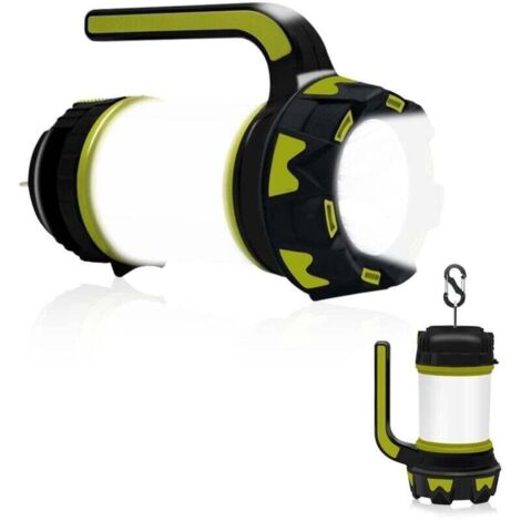 Lampe de camping LED rechargeable, lanterne de camping ultra puissante IPX5 étanche pour la pêche de nuit, la chasse, la randonnée, le garage, l'éclairage de secours (câble USB inclus) (1/4)