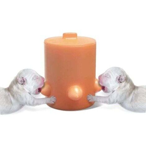 Mangeoire à lait en silicone pour chiot, 5 tétines pour station de soins infirmiers bol dispositif d'auto-alimentation bionique pour bébé animal de compagnie/chiot/chat chien