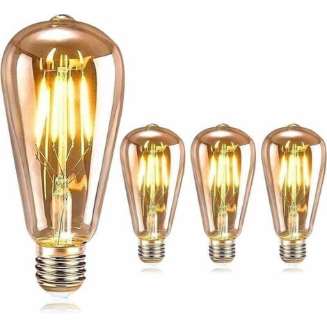 Ampoule LED Edison rétro - Lot de 3 ampoules vintage E27 4W ST64 pour une lampe décorative antique (1/4)