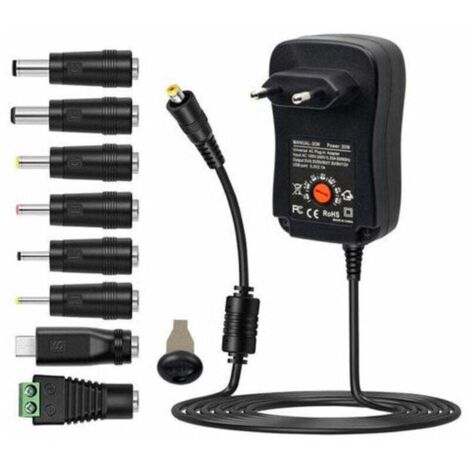 30w universel AC à DC adaptateur d'alimentation avec 5 V 2,1 a port USB plug - in AC chargeur d'alimentation 3 V à 12 V avec 8 adaptateurs DC pour l'électronique domestique (1/4)