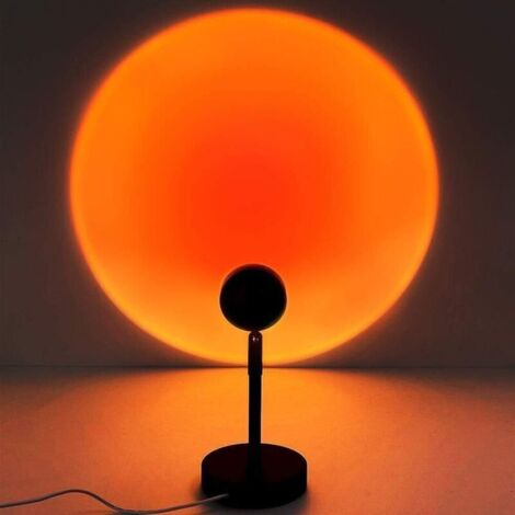Lampe de coucher du soleil, lampe de projection de coucher de soleil à rotation à 90 degrés, lumière rouge de réseau avec support de sol moderne USB, veilleuse de salon, décor de chambre à coucher, ro (1/4)
