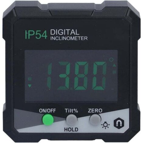 Inclinomètre numérique portatif 4x90 ° rétro-éclairage LCD rapporteur numérique rapporteur multifonction magnétique simple face mode de mesure relative (1/4)
