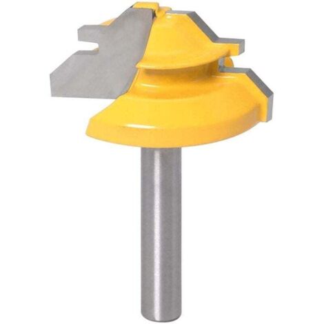 45 Degrés Verrouiller Mitre Routeur Bit Mèche De Langue Fraise A Rainurer 8mm Manche Percussion A Rainure Et A Languette Fraise A Bois 96606298