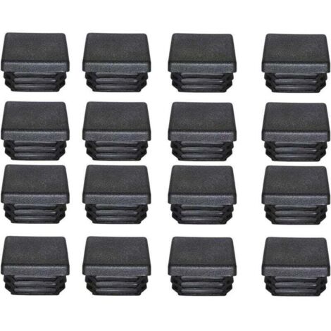 Promotion, Bouchon Plastique 40x40mm Embout Tube Carre Noir Plastique Embout Bouchons D'obturation pour Pieds de Meuble Trampoline 16PCS,C (1/4)