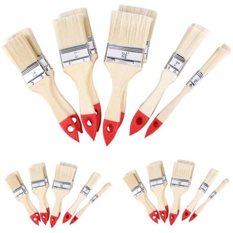 Set de 30 pinceaux nature/rouge professionnels 5 tailles différentes peinture maison travaux divers intérieur extérieur zones vastes ou difficile d'accès (1/5)
