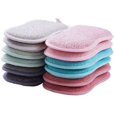 Lot de 10 Éponges Microfibres Lavables et Réutilisables – Éponge Vaisselle et Cuisine (1/5)