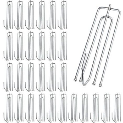 Lot de 30 crochets de rideau en acier inoxydable avec 4 dents - Crochets en métal pour rideau de douche, de fenêtre, de porte et de douche