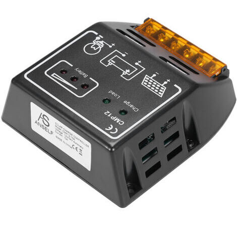 Contrôleur de charge solaire PWM Anself 10 A 12 V/24 V, régulateur de charge pour protection contre les surcharges des panneaux solaires