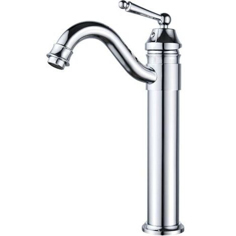 Robinet Vasque Haut Mitigeur Lavabo pour Lavabo ou Vasque De Salle Bain,Peut Pivoter à 360°Mitigeur Lavabo Eau Chaude et Froide Disponible,Laiton Chromé (1/4)
