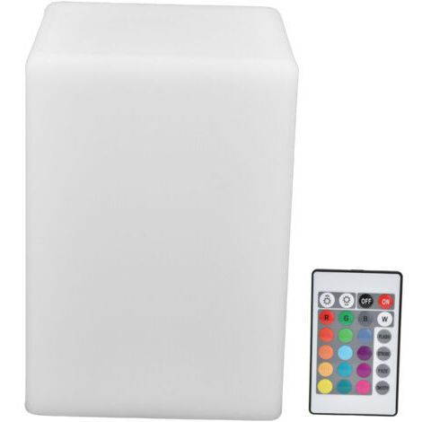 Veilleuse carrée LED avec télécommande, 16 couleurs, 4 modes, lampe Cube RGBW pour salon